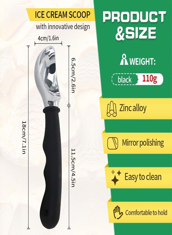 MODUODUO Ice Cream Scoop Icecream Scooper Heavy Duty Non-Slip Rubber Grip Ice-Cream Spade Dishwasher Safe (1 Pack) - Image 2